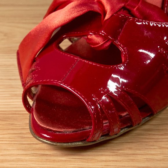 Roberto Cavalli Red Patent Leather Sandals High Heels, Size IT 39, Made in Italy - Picture 11 of 11